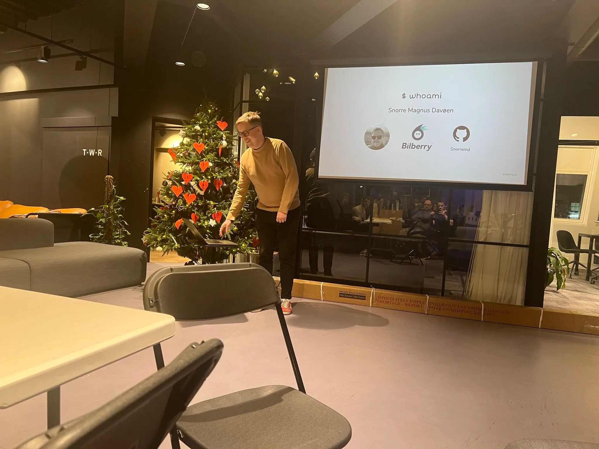 Snorre presenting at the Bergen, Norway - LW13 Supabase Meetup